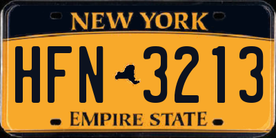 NY license plate HFN3213