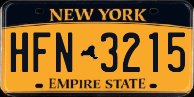 NY license plate HFN3215