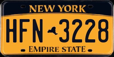 NY license plate HFN3228