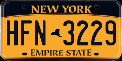 NY license plate HFN3229