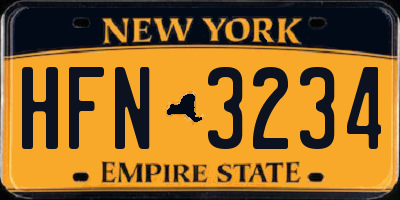 NY license plate HFN3234
