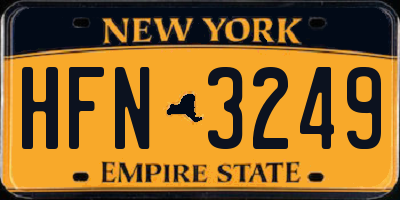 NY license plate HFN3249