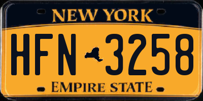 NY license plate HFN3258