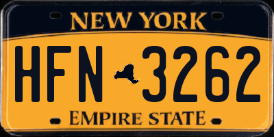 NY license plate HFN3262