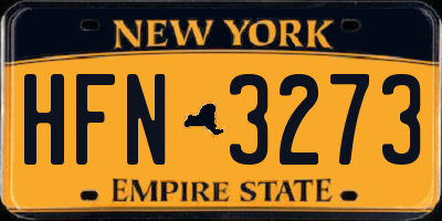 NY license plate HFN3273