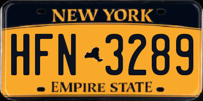 NY license plate HFN3289