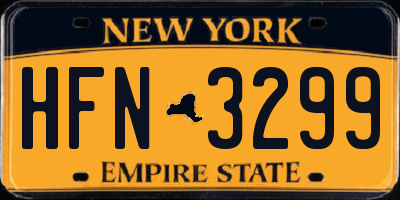NY license plate HFN3299