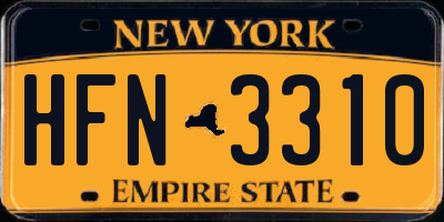 NY license plate HFN3310