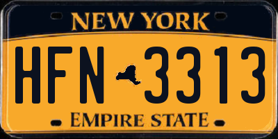 NY license plate HFN3313