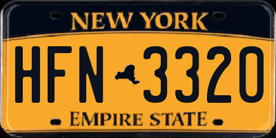 NY license plate HFN3320