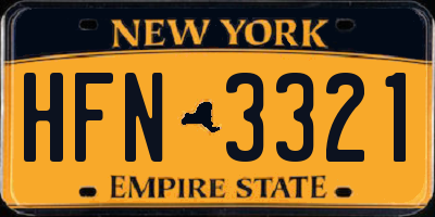 NY license plate HFN3321