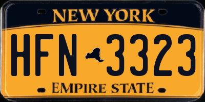 NY license plate HFN3323
