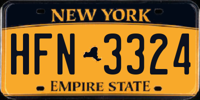 NY license plate HFN3324