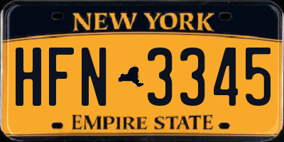 NY license plate HFN3345