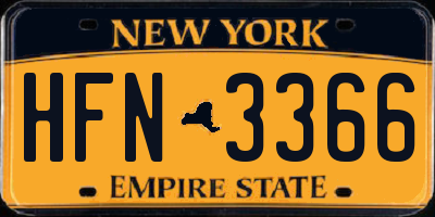 NY license plate HFN3366