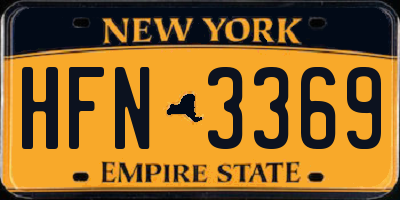 NY license plate HFN3369