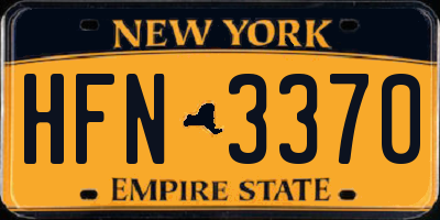 NY license plate HFN3370