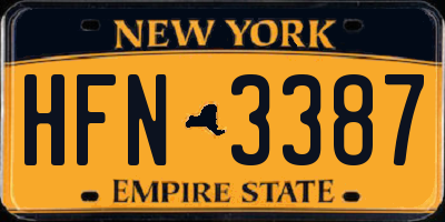 NY license plate HFN3387