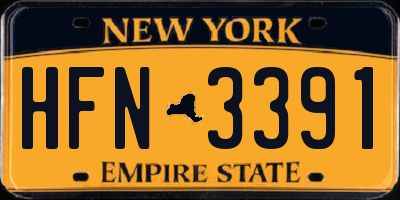 NY license plate HFN3391