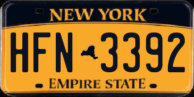 NY license plate HFN3392