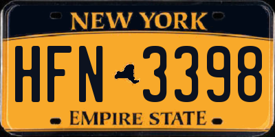 NY license plate HFN3398