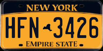 NY license plate HFN3426