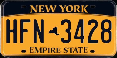 NY license plate HFN3428