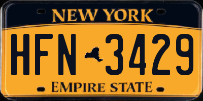NY license plate HFN3429