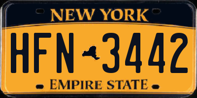 NY license plate HFN3442