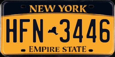 NY license plate HFN3446