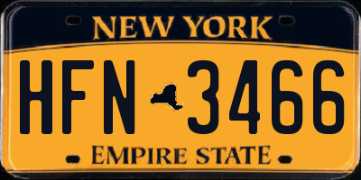 NY license plate HFN3466