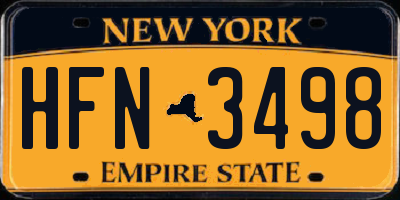 NY license plate HFN3498