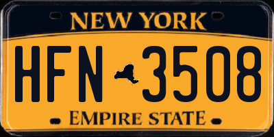 NY license plate HFN3508