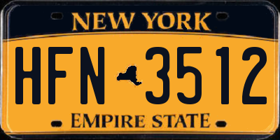 NY license plate HFN3512