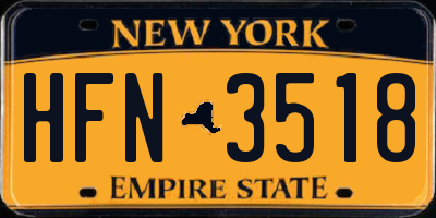 NY license plate HFN3518