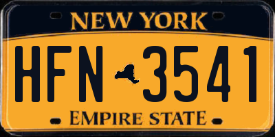 NY license plate HFN3541