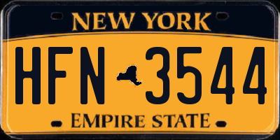 NY license plate HFN3544