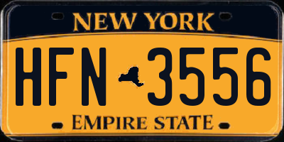 NY license plate HFN3556