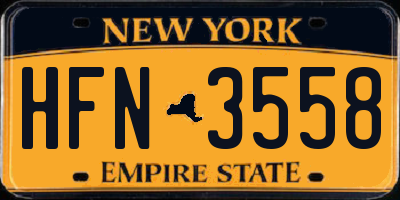 NY license plate HFN3558