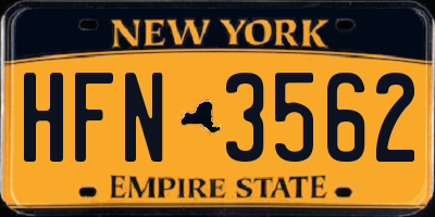 NY license plate HFN3562