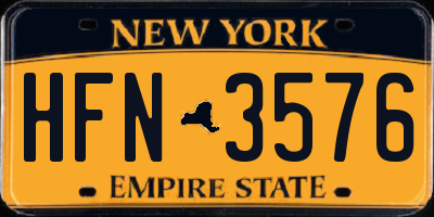 NY license plate HFN3576