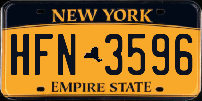 NY license plate HFN3596