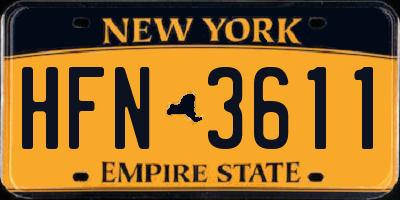 NY license plate HFN3611