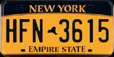 NY license plate HFN3615