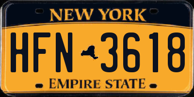 NY license plate HFN3618