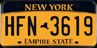 NY license plate HFN3619