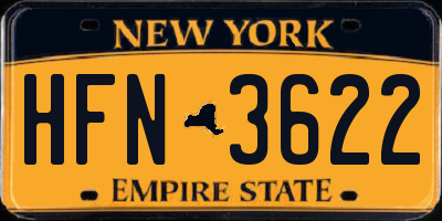 NY license plate HFN3622