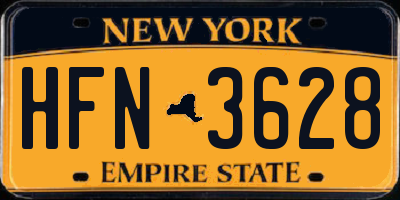 NY license plate HFN3628