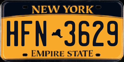 NY license plate HFN3629