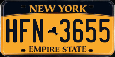 NY license plate HFN3655
